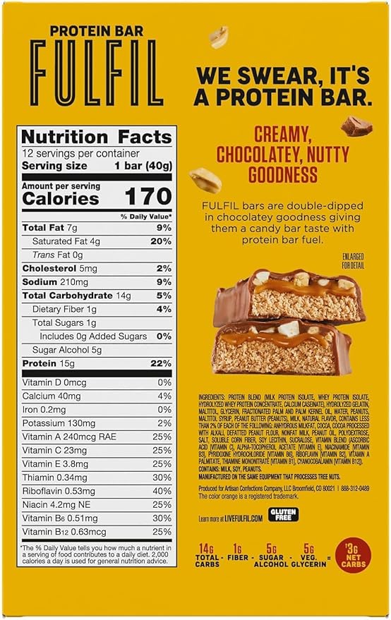 FULFIL Protein Snack Bars, Best Sellers Variety Pack, Gluten Free with 15g Protein, Pantry Staples