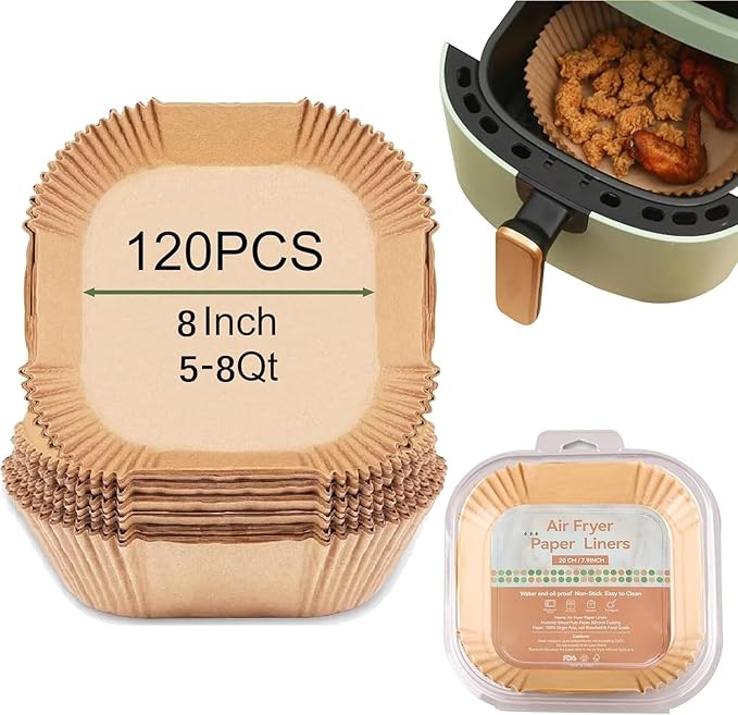 Air Fryer Liners,Disposable Airfryer Paper Liners,Non-Stick Oil-proof Water-proof for Easy Cleanup