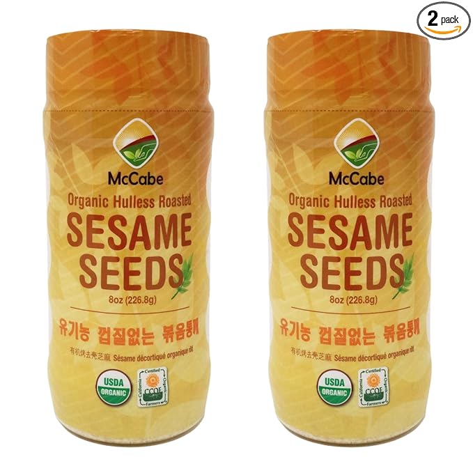 McCabe Organic Hulless Roasted Sesame - Unhulled Sesame Seeds Organic | Rich with Fiber & Minerals