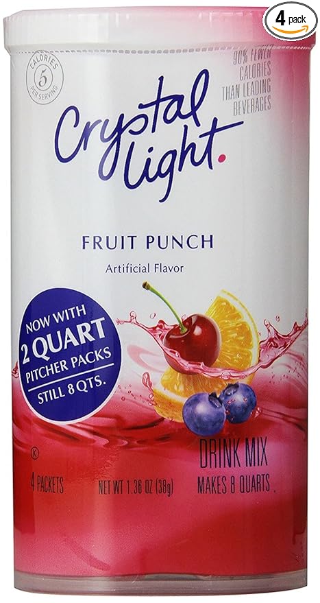 Crystal Light Fruit Punch Drink Mix (16 Pitcher Packets, 4 Canisters of 4)