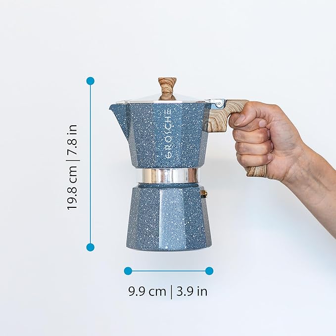 GROSCHE Milano Moka pot, Stovetop Espresso maker, Greca Coffee Maker, Stovetop coffee maker and