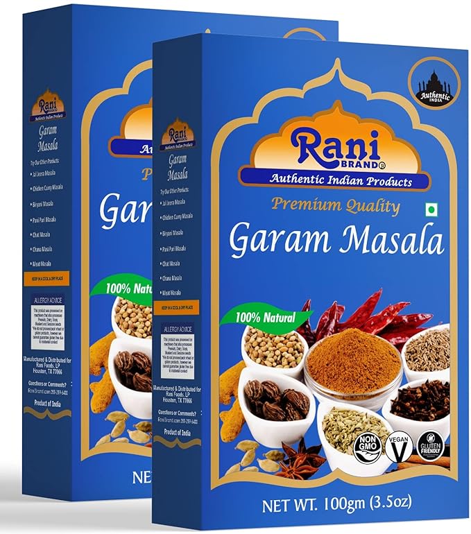 Rani Garam Masala Indian 11-Spice Blend 3.5oz (100g) Box Spice ~ All Natural, Salt-Free | Vegan |