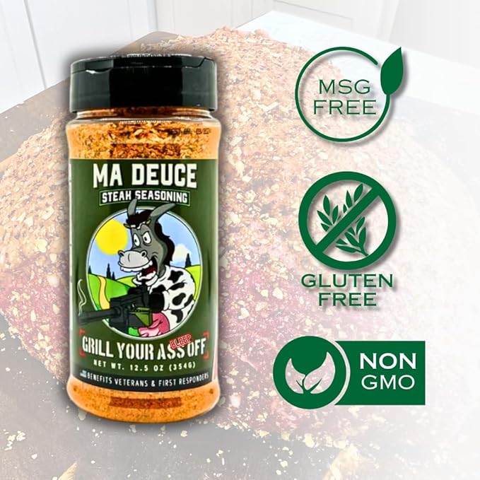 GYAO Ma Deuce Steak Seasoning – 12.5oz Large Granulated Steak Seasoning – MSG & Gluten Free – USA
