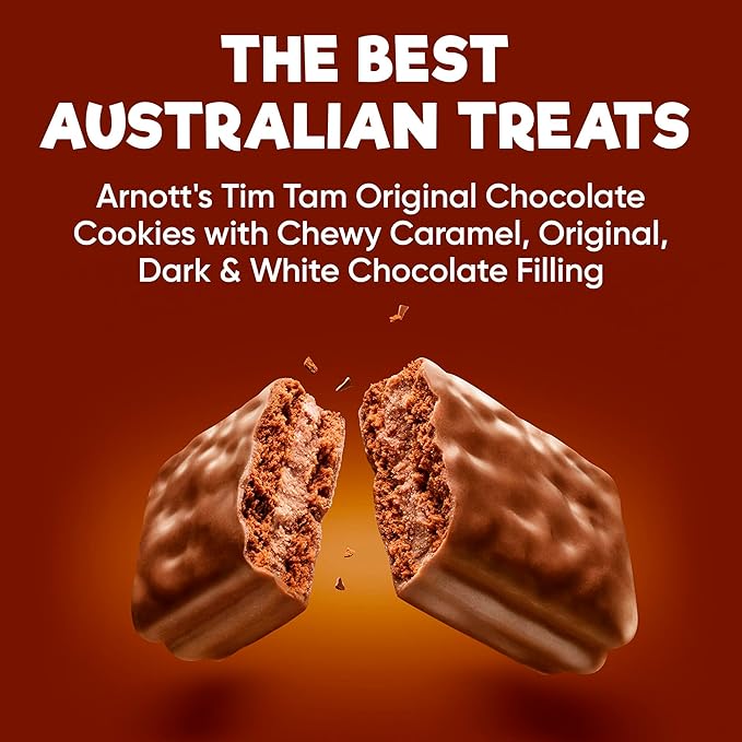 Tim Tam Cookies Gift, Snack Box, Australian Cookies Variety Pack with Chocolate Filling, 4 Pack