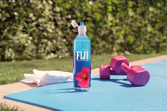 FIJI Natural Artesian Bottled Water 700mL / 23.7 Fl Ounce (Pack of 12) - Sports Cap - 100% Natural