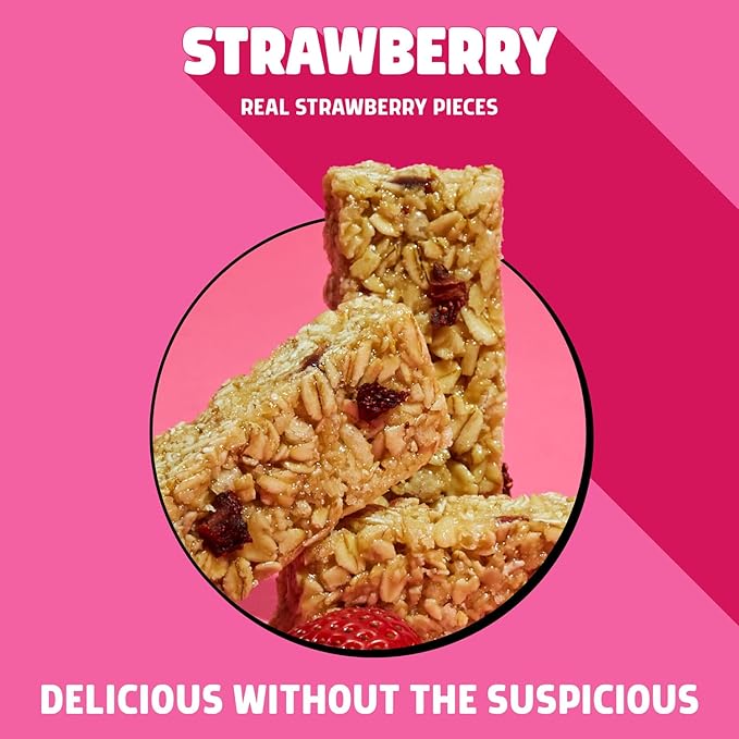 JUNKLESS Chewy Granola Bars Twin Pack ??Chocolate Chip & Strawberry (12 Bars)?밚ess Sugar, Non-GMO