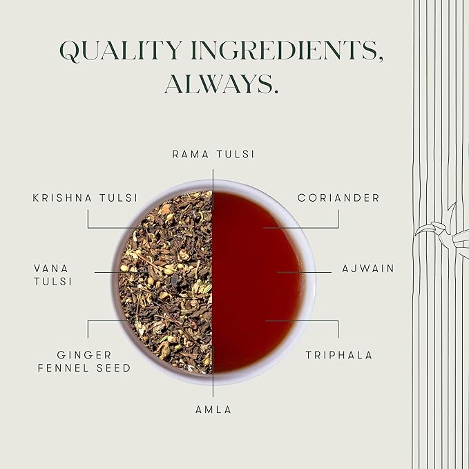 Luxmi Estates - Holy Basil - Organic Tulsi Tea - Loose Leaf - 50g (25 Cups) | With Tulsi and Ginger