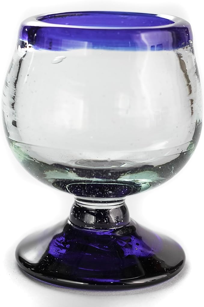 Authentic Mexican Tequila Hand Blown Shot Glasses - Set of 4-2 oz - Mini Glass Snifters - Heavy