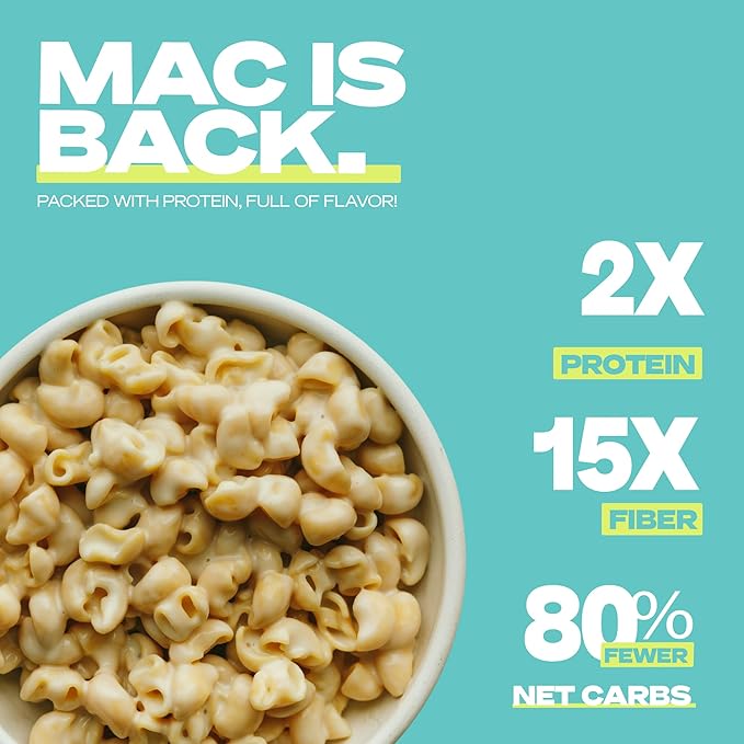 Kaizen High Protein White Cheddar Mac & Cheese - Low Carb, Keto Friendly, High Fiber, Gluten-Free