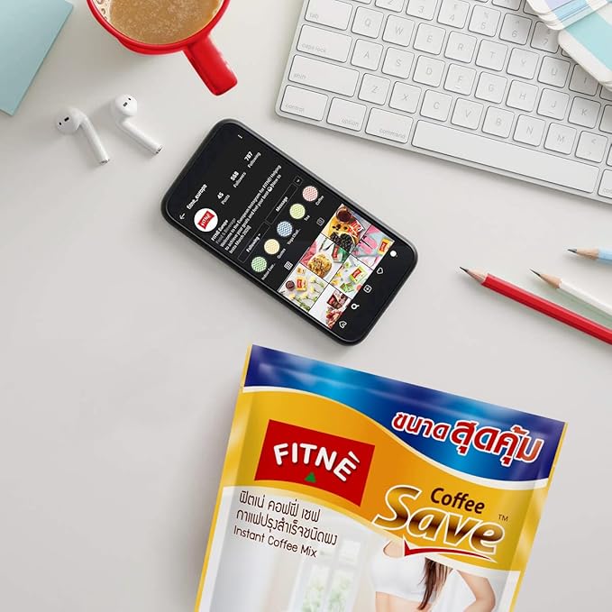 FITNE Instant 3 In 1 Coffee Packets Mix With L-Carnitine For Workout Exercise Vitamin B1 B2 B6