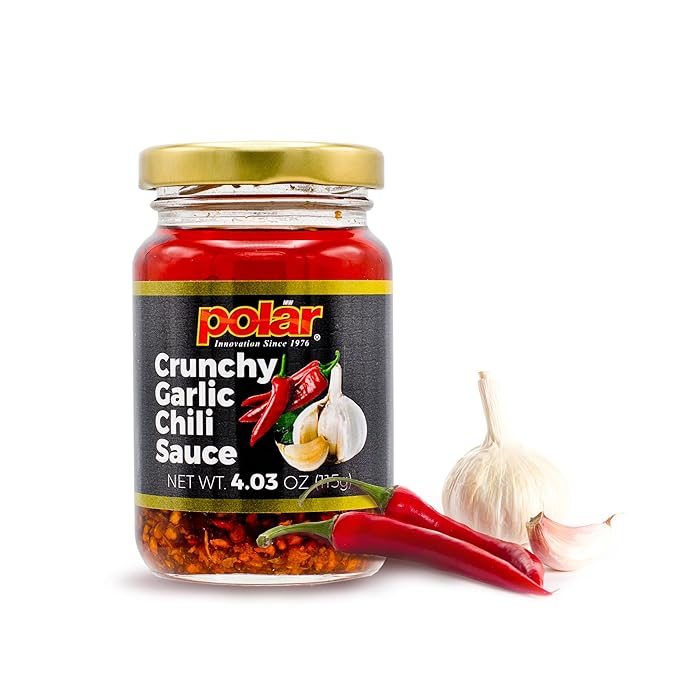 Polar Crunchy Garlic Chili Sauce 4.03oz (Pack of 1), Extra Crispy Chili Oil, Savory Umami Topping