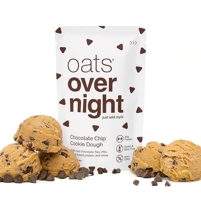 Oats Overnight - Chocolate Chip Cookie Dough - Vegan, 20g Protein, High Fiber Breakfast Shake