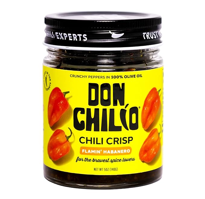 Don Chilio Hot Habanero Mexican Chile Crisp, 5 oz. ??Crunchy Sliced Habanero Fried Chili Peppers in