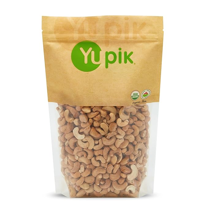 Yupik Organic Dry Roasted Cashews, 2.2 lb (35.2 oz), Kosher, Gluten-Free, Non-GMO, Vegan, Crunchy