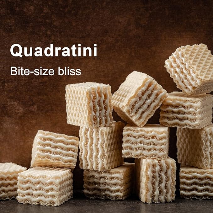 Loacker Quadratini Lemon Wafer Cookies LARGE - 30% Less Sugar - Premium Crispy Bite Size Wafers