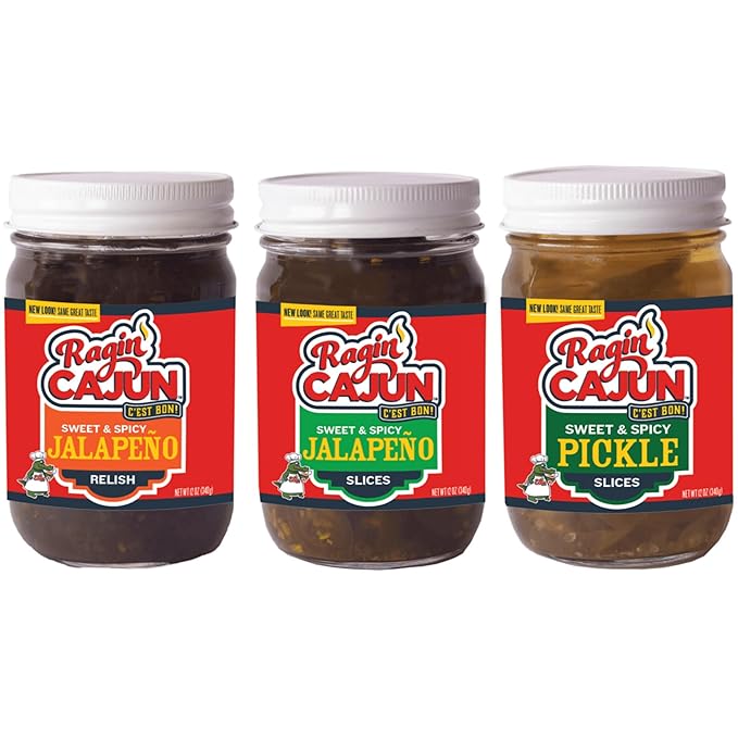 Ragin' Cajun Flavorful Charcuterie Condiment Trio - 1 Jalapeño Relish 15 oz, 1 Jalapeño Slice 14