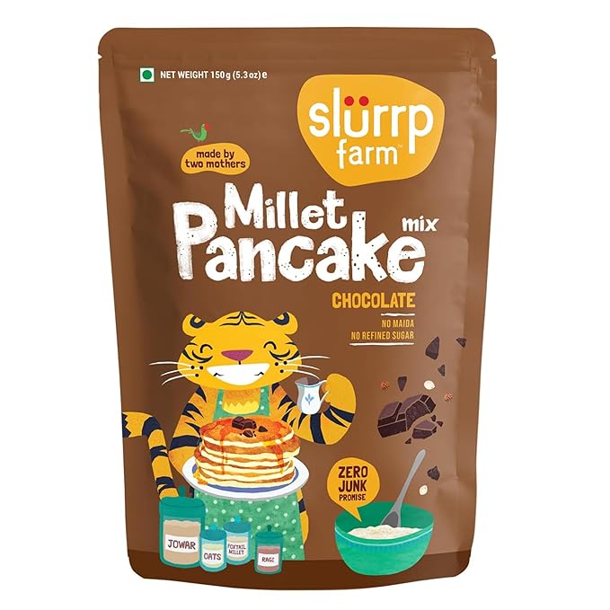 Slurrp Farm Millet Pancake Mix | Chocolate Flavor | Made with Jowar, Oats & Ragi | No Maida, No