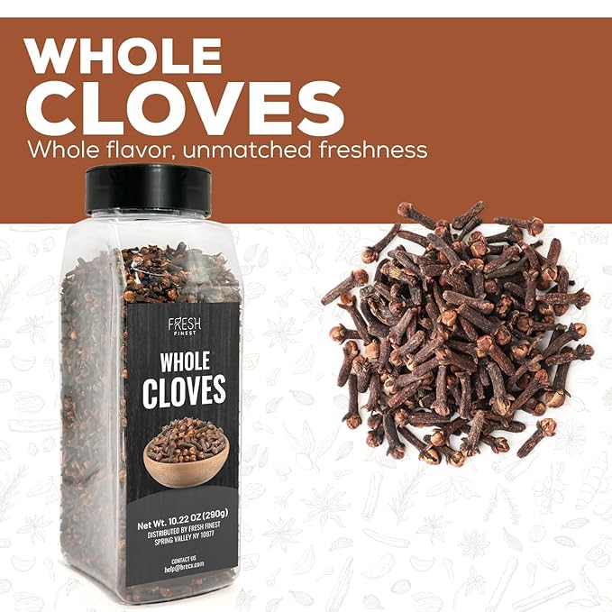 Fresh Finest Cloves Whole 10.22oz - Premium Quality Whole Cloves - All-Natural, Non-GMO
