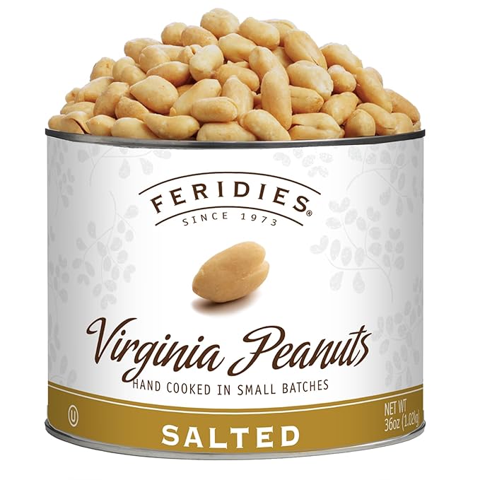FERIDIES Extra Large Gourmet Virginia Salted Peanuts, Cooked in Pure Peanut Oil, No Preservatives