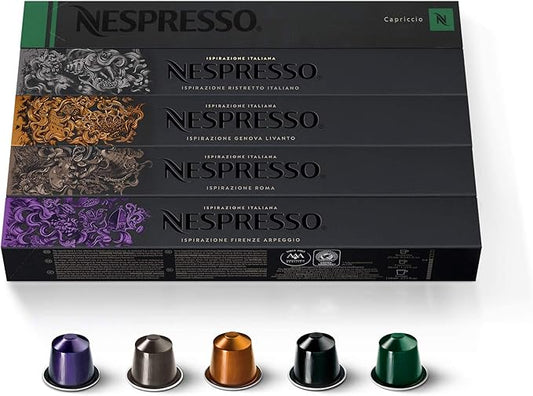 Nespresso Capsules Original Line, Ispirazione Variety Pack, Medium & Dark Roast Espresso Coffee, 50