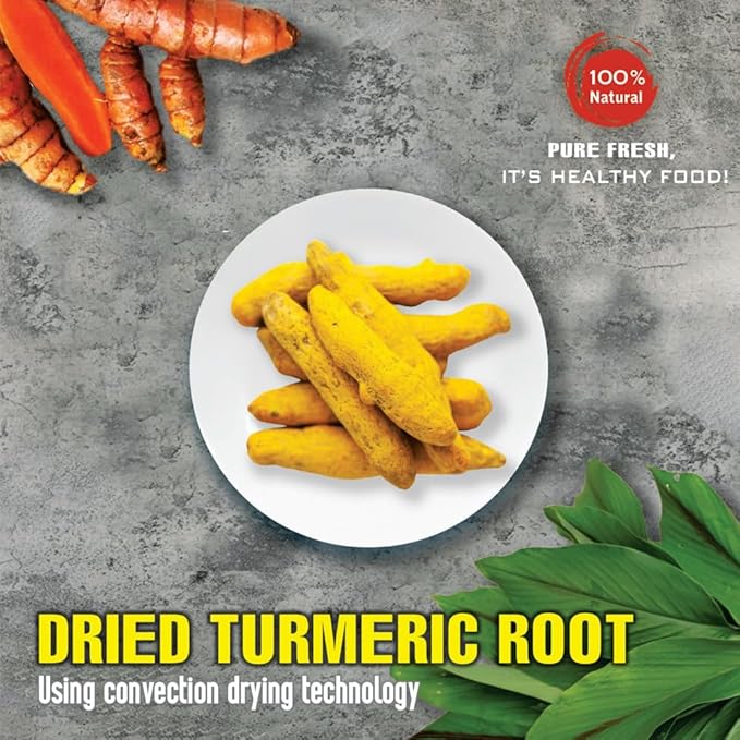 DRIED TURMERIC ROOT 5.29 Oz (150g) VIETFARMFOOD: Natural pure, convection dried seasoning made from