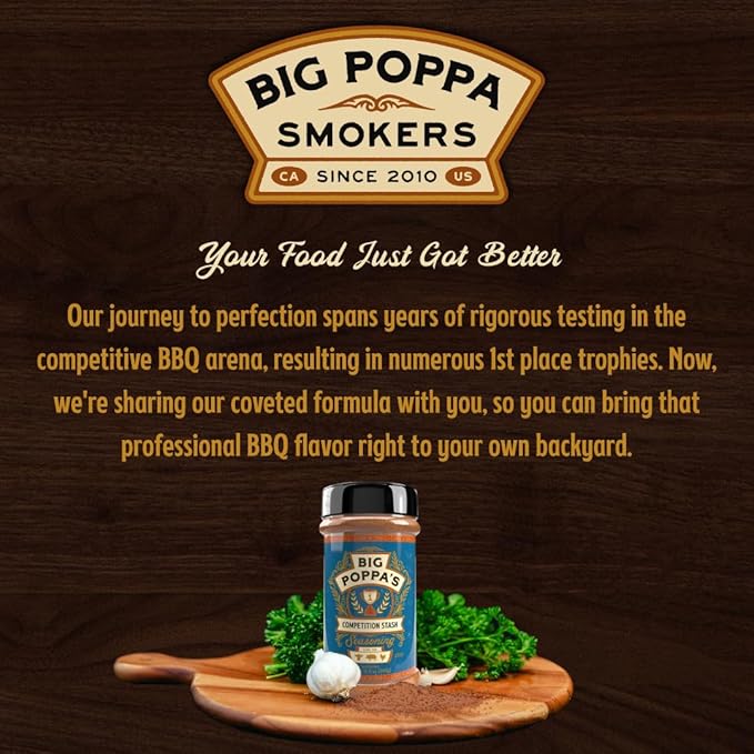 Big Poppa's Competition Stash Seasoning – Gluten-Free Spice Seasoning Mix for Pork, Chicken and