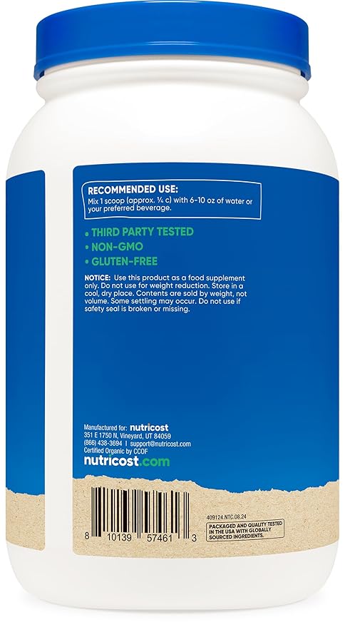Nutricost Organic Vegan Meal Replacement Shake Powder (Chocolate Peanut Butter) - Certified USDA