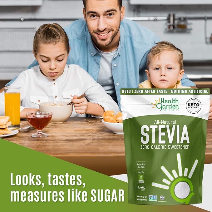 Health Garden Stevia Sweetener Powder - 4:1 Sugar Substitute - All Natural - Gluten Free - Keto