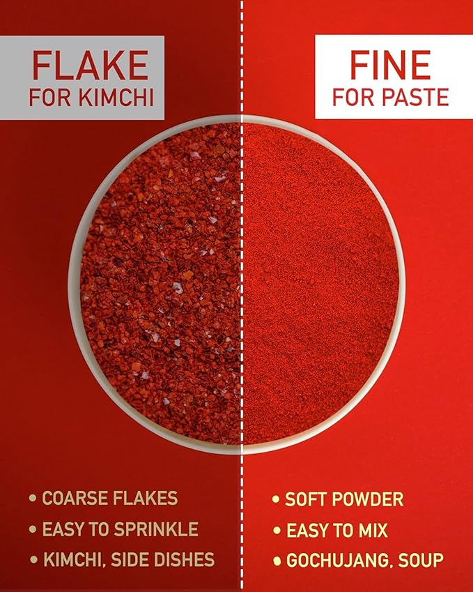 Taekyung Chili Powder For Paste (Fine, 3LB) - Korean Gochugaru. Red Pepper Spice Seasoning for