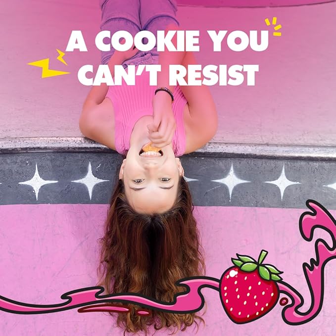 Chiky Strawberry Fudge Cookies, Crunchy & Sweet, Smooth Cream Center, Crispy Texture That Melts In