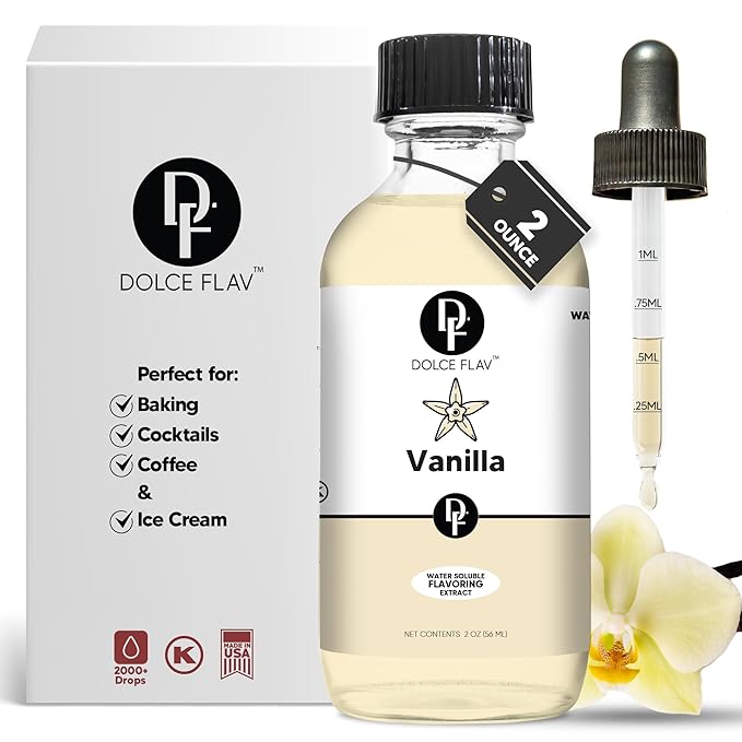 Dolce Flav Vanilla Extract ??2 Ounce Water-Soluble Kosher, Sugar-Free, Concentrated Vanilla