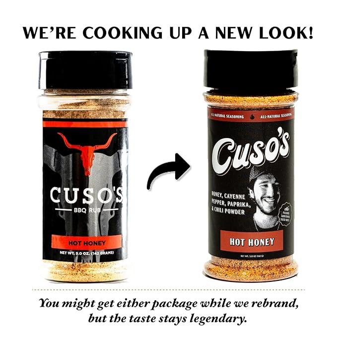Cuso Cuts Hot Honey BBQ Seasoning Rub - All-Purpose Seasoning - Spices for Meat, Chicken, Pork