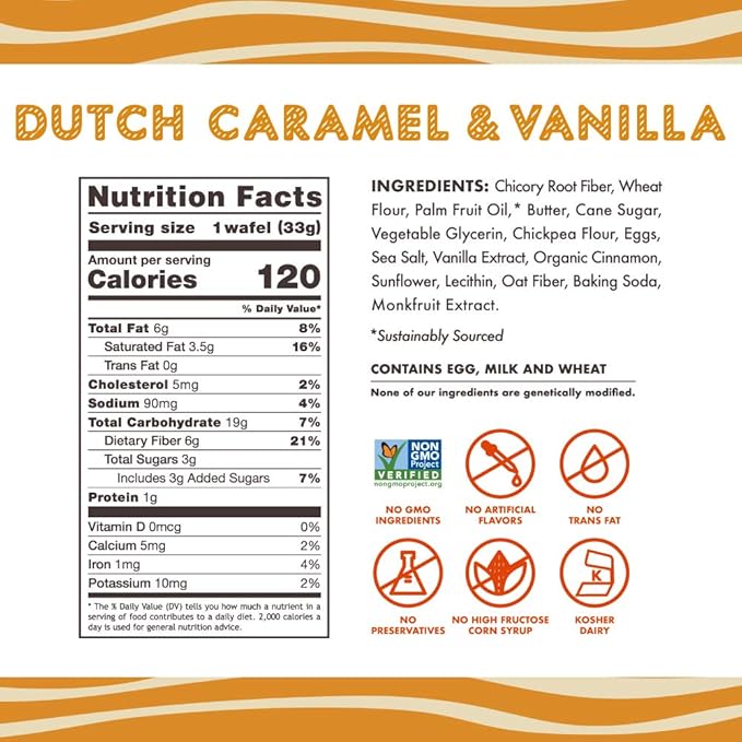 Rip Van Wafels Dutch Caramel & Vanilla Stroopwafels - Healthy Snacks - Non GMO- Keto Friendly
