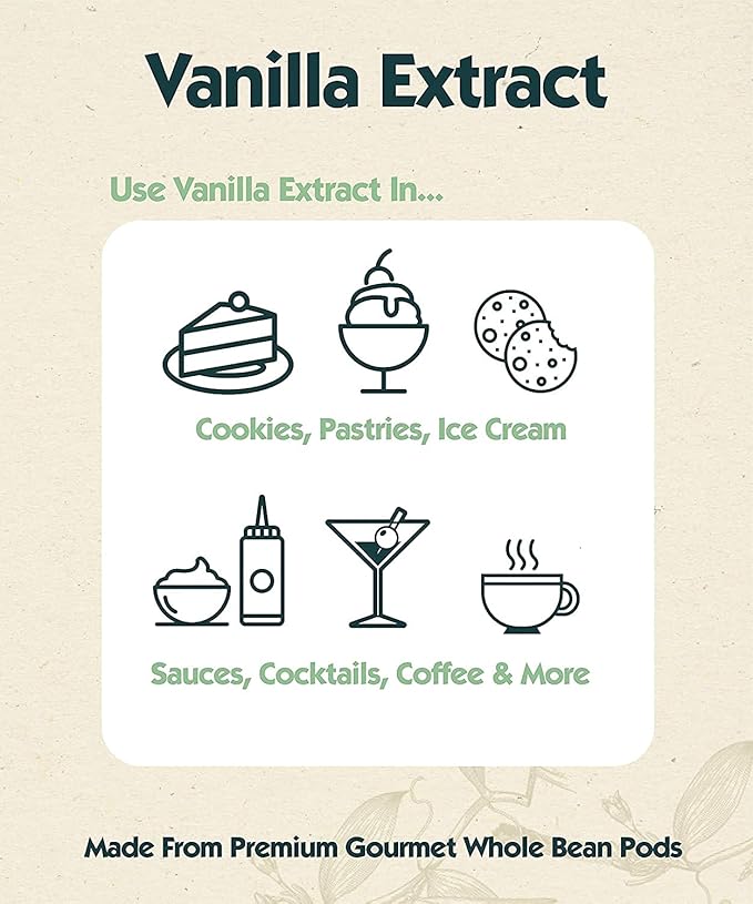 128 oz Pure Vanilla Extract - 100% Real Vanilla Extract - For Cooking, Drinks & Desserts - 100%