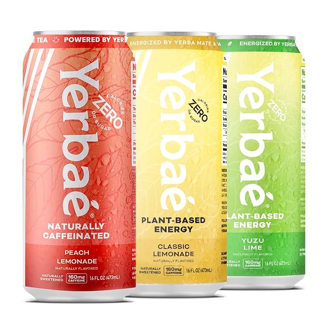 YERBAÉ Citrus Functional Energy Drink Variety Pack - 0 Sugar 0 Calories 0 Carbs, Energized by Yerba
