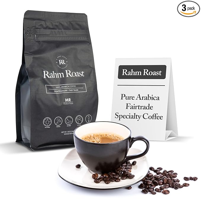 RAHM ROAST Double Washed Coffee Beans - Medium Roast Whole Bean Coffee 12oz (1 Pack)