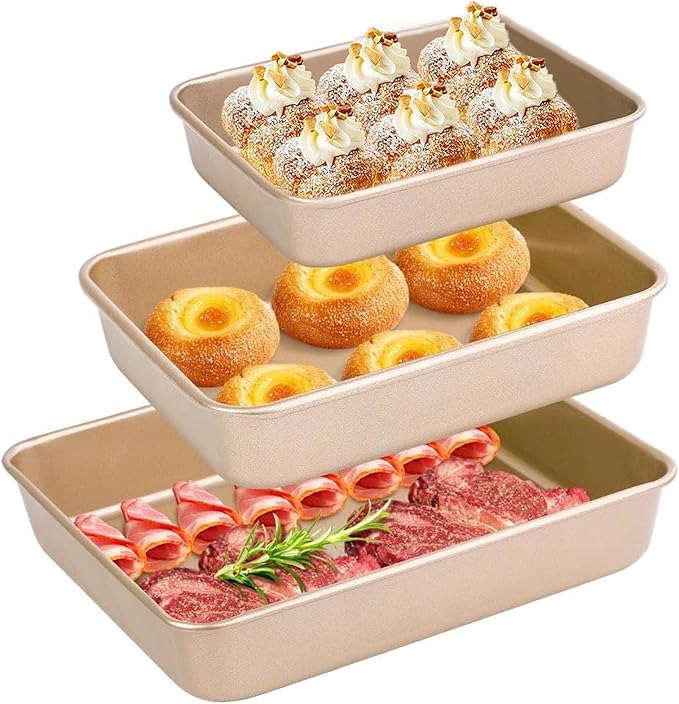 AMAGABELI GARDEN & HOME Nonstick Deep Baking Pans for Oven Tray Cake Carbon Steel Pan Baking Sheets