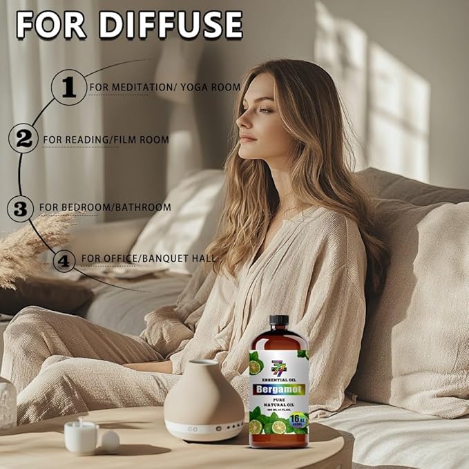 Bergamot Essential Oil(16oz / 480ml) - Bergamot Oils Used in diffusers, humidifiers, Home Baths