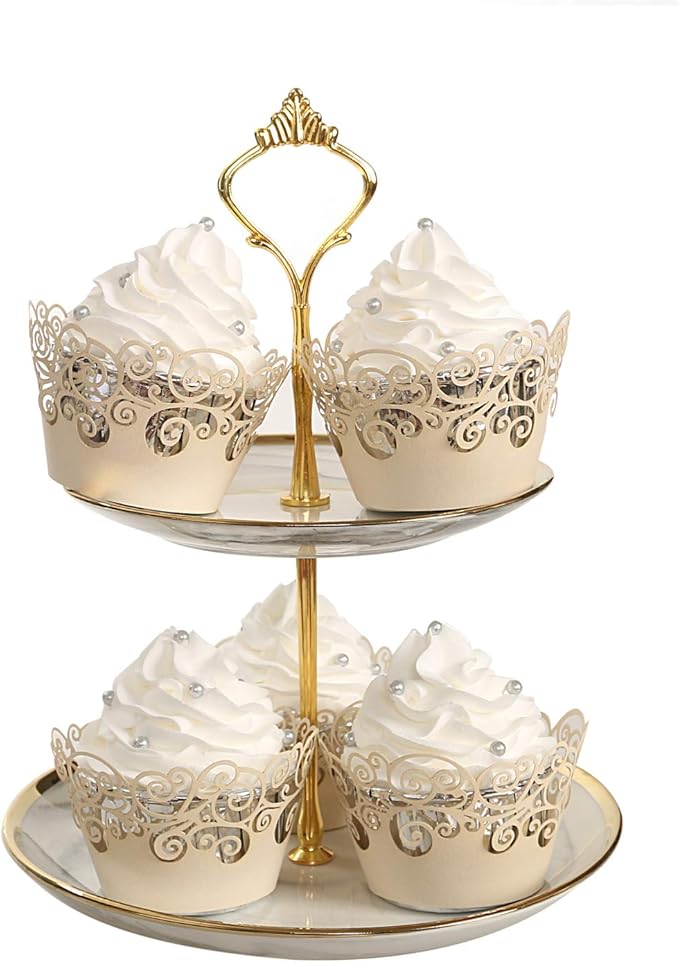 Cupcake Wrappers, KPOSIYA 100 Pack Cupcake Wraps Filigree Artistic Bake Cake Paper Cup Little Vine