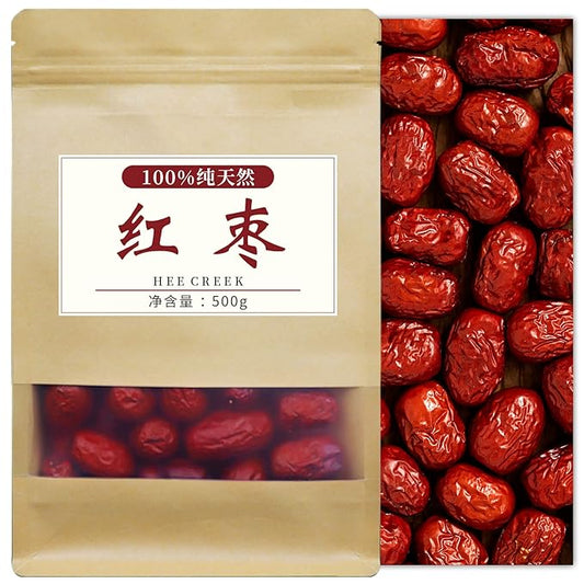 Hee Creek Chinese Jujube Dates 500g (1.1LB) dried red date High Grade Dried Red Dates Fruit Jujubes