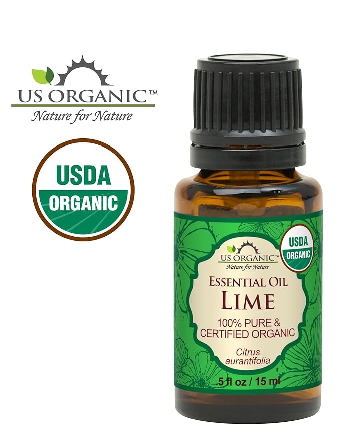 US Organic Lime Essential Oil - Certified Organic, Steam Distilled - W/Euro droppers (More Size