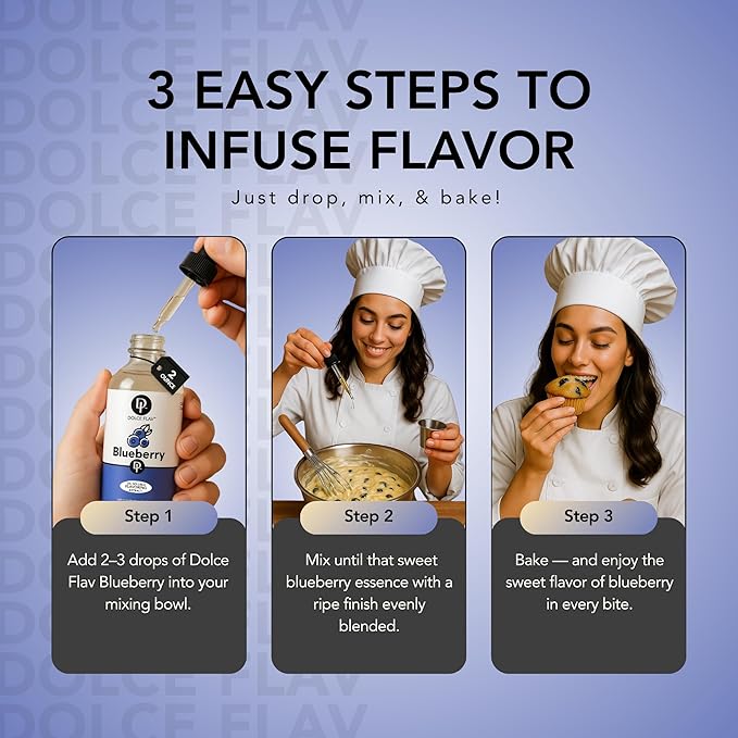 Dolce Flav Blueberry Extract ??2 Ounce Oil-Soluble Kosher, Sugar-Free, Concentrated Ripe Blueberry