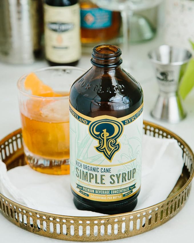 Portland Syrups Organic Cane Simple Syrup - Drink Mix for Exceptional Cocktails, Sugar for Drinks