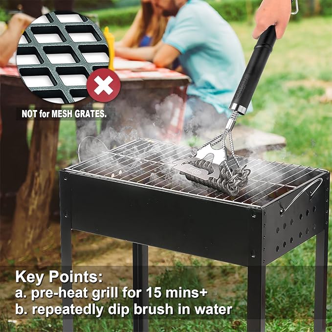 GRILLART Grill Brush for Outdoor Grill Bristle Free - Safe BBQ Grill Cleaner Brush - 18" BBQ Brush