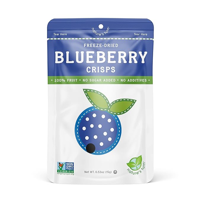 Nature’s Turn Freeze-Dried Blueberry Crisps – Healthy, Gluten-Free, Crispy & Delicious, Plant-Based