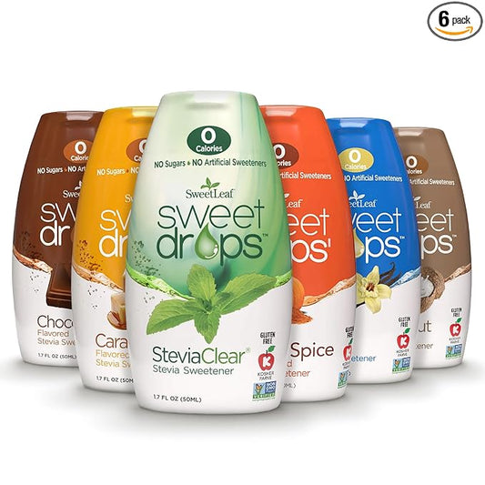 SweetLeaf Sweet Drops - Flavored Stevia Liquid Sweetener, Stevia Extract, Zero Calories, Gluten