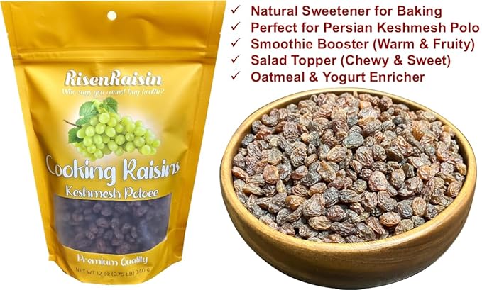 Cooking Raisins (Keshmesh Poloee) | 12 oz (340 g) | No Sugar Added | All Natural & Unsulfured |