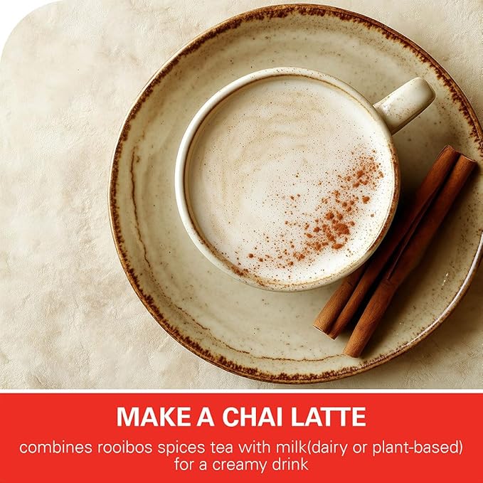 WT WEETEE Rooibos Chai Tea Bags, South African Red Tea with Cinnamon, Cloves, Cardamom, Natural