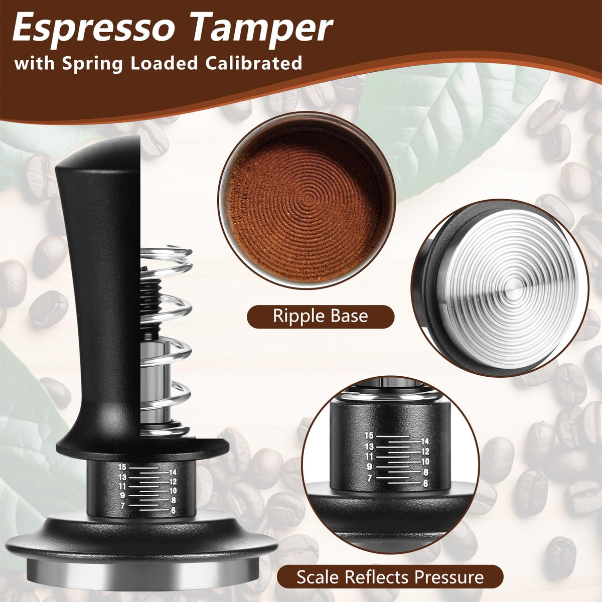 Mytdkxin 7 PCS Espresso Accessories,WDT Tool Espresso Machine Tamper Tools