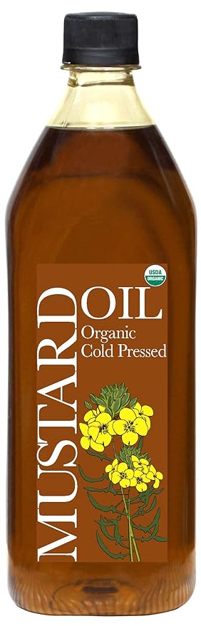 Daana Mustard Oil: CERTIFIED USDA ORGANIC, EXTRA VIRGIN, COLD PRESSED 34 Oz (Pack of 1)